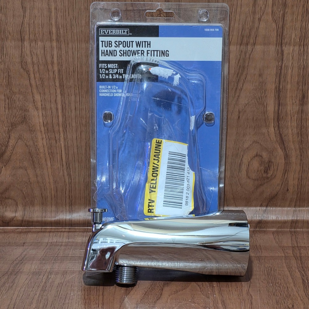 Everbilt Chrome Tub Spout with Hand Shower Fitting 1/2 in Slip Fit & Thread